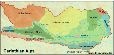 Carinthia - (Kärnten) Map