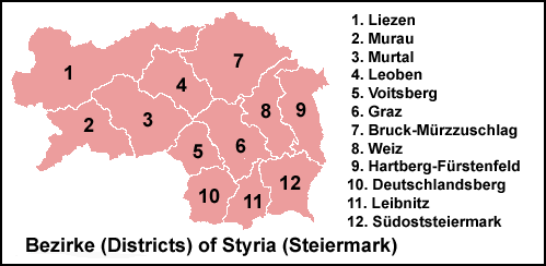 Styria - (Steiermark) Map