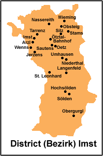 District (Bezirk) Imst Map