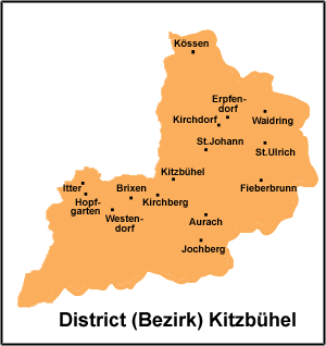 District (Bezirk) Kitzbühel Map