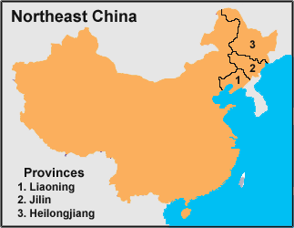 Northeast China Provinces Map