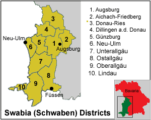 Swabia (Schwaben) Map