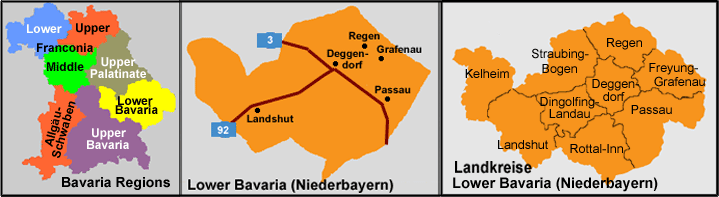 Lower Bavaria (Niederbayern) Map
