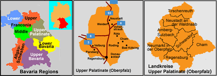 Upper Palatinate (Oberpfalz) Map