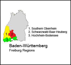 Freiburg Regierungsbezirk (County) Map