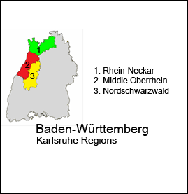 Karlsruhe Regierungsbezirk (County) Map