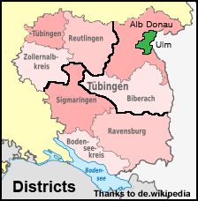 Tübingen Regierungsbezirk (County) Map