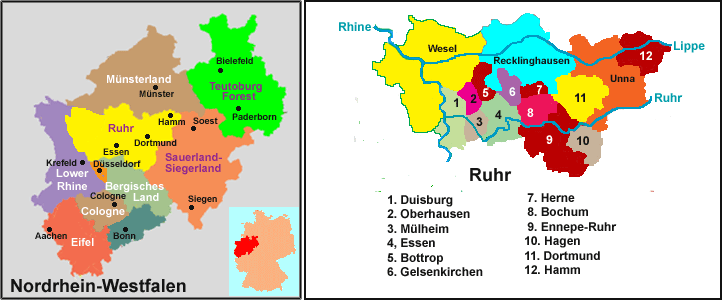 Nordrhein-Westfalen Map