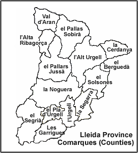 Lleida Province Map