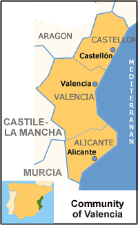 Valencia Region Map