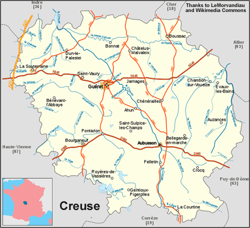 Creuse (23) Map