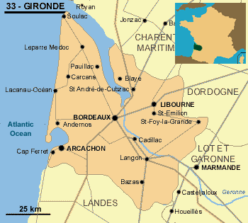 Gironde (33) Map