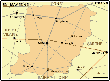 Mayenne (53) Map