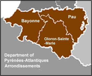 Pyrénées-Atlantique (64) Map