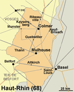 Haut-Rhin (68) Map