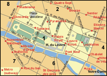  1st Arrondissement - Du Louvre Map
