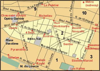  2nd Arrondissement - De la Bourse Map