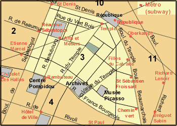  3rd Arrondissement - Temple Map