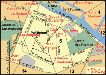  5th Arrondissement - Panthéon Map