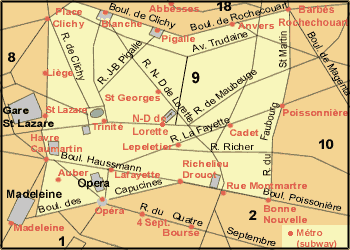  9th Arrondissement - Opéra Map