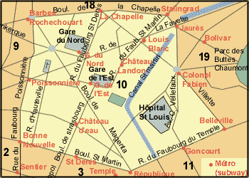 10th Arrondissement - Enclos-St-Laurent Map
