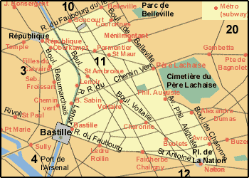 11th Arrondissement - Popincourt Map