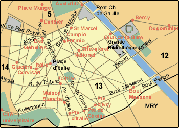13th Arrondissement - Gobelins Map