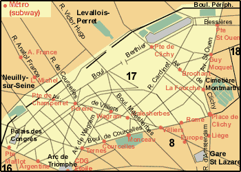 17th Arrondissement - Batignolles-Monceau Map