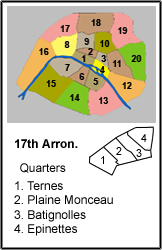 17th Arrondissement - Batignolles-Monceau Map