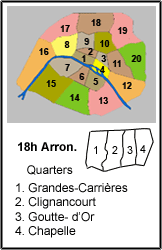 18th Arrondissement - Butte-Montmartre Map