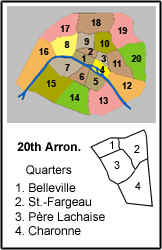 20th Arrondissement - Ménilmontant Map