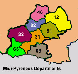 Midi-Pyrénées Map