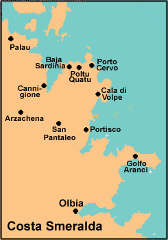 Olbia-Tempio Map