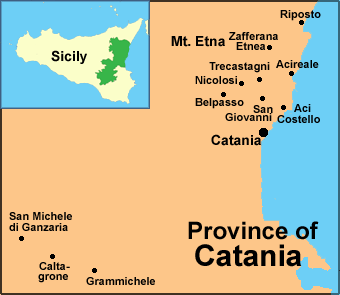Catania Province Map