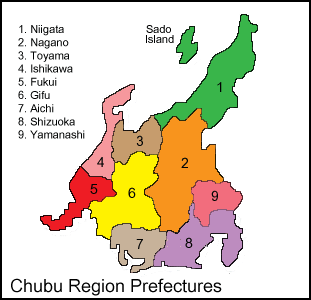 Chubu Region Map