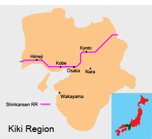 Kansai (Kinki) Region Map