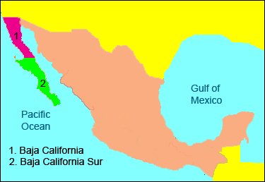 Lower California Map