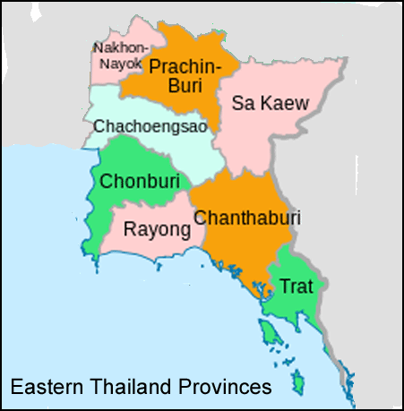Eastern Thailand Map