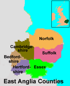England - East of England Map