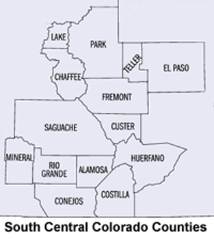 South Central Colorado Map