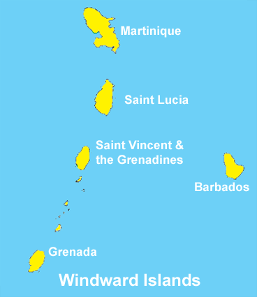 British Windward Islands Map
