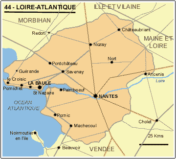 Loire-Atlantique (44) Map
